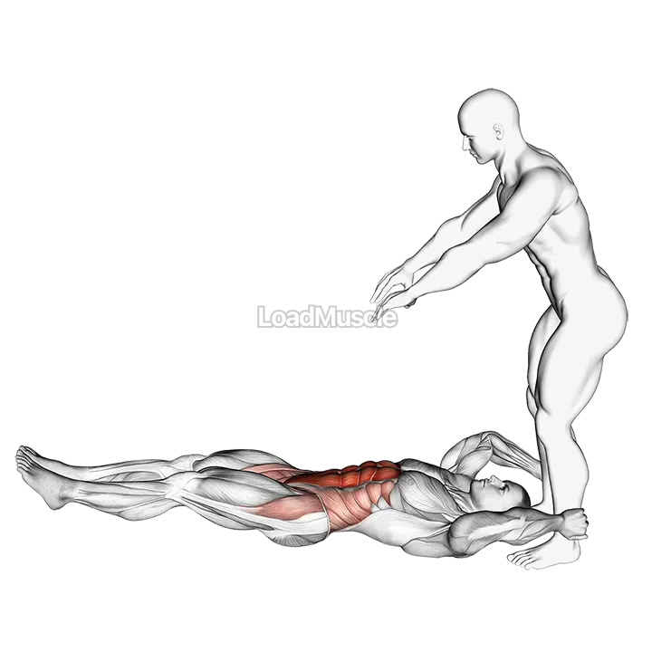 Assisted Lying Leg Raise With Throw Down demonstration