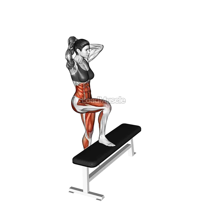 Step up opposite elbow to knee twist demonstration