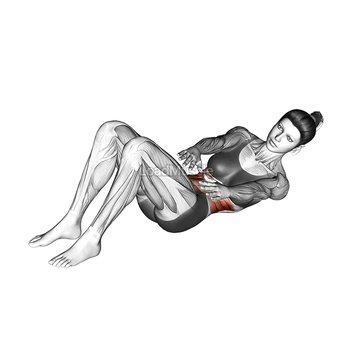 Twisting Crunch (arms straight) demonstration