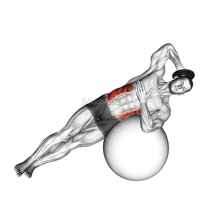 Weighted Side Bend (on stability ball) demonstration