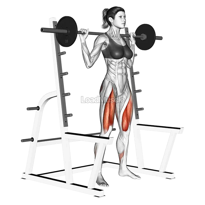 Barbell Full squat (with rack) demonstration