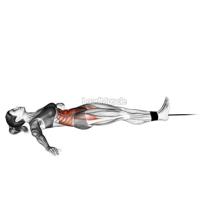 Band lying leg and hip raise demonstration