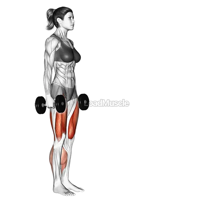 Dumbbell forward leaning lunge demonstration