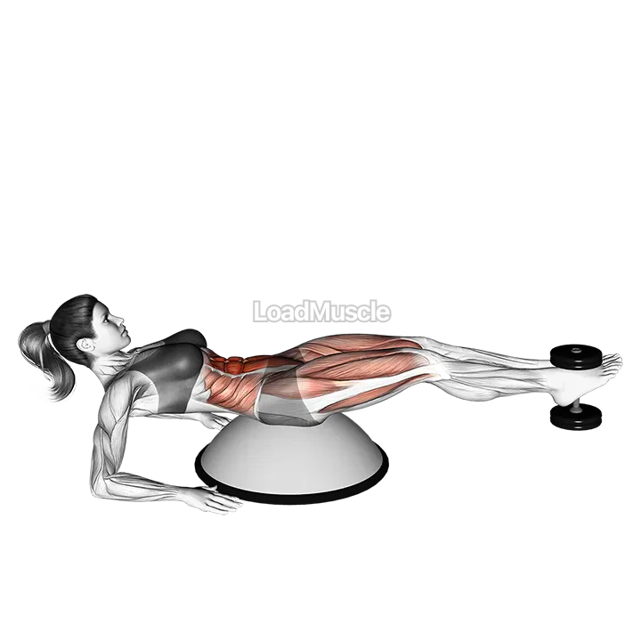 Weighted V Crunch (on bosu ball) demonstration