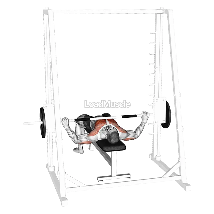 Smith Wide Grip Bench Press demonstration