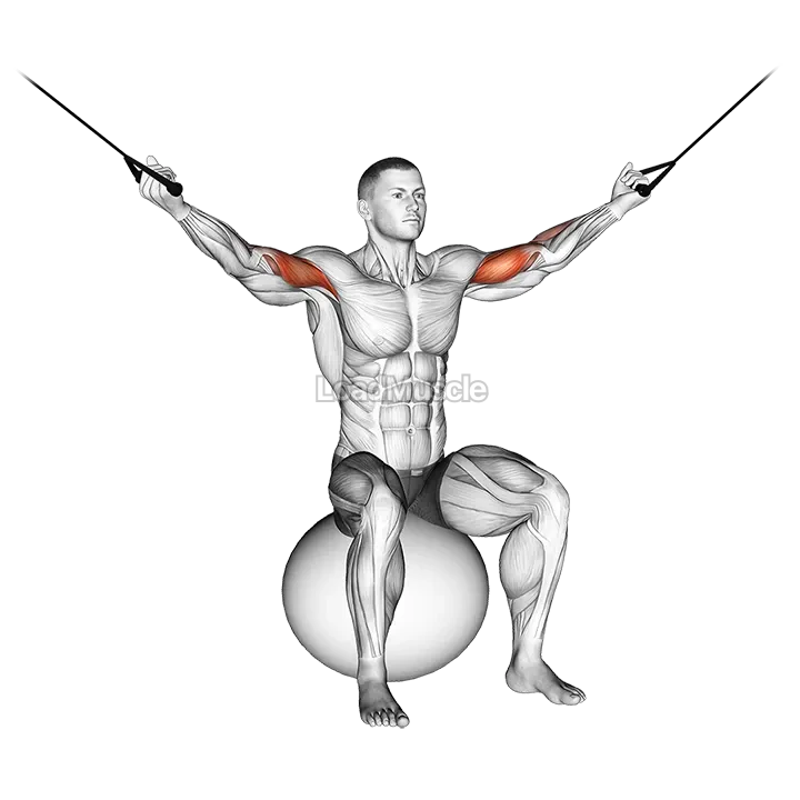 Cable Overhead Curl on Exercise Ball demonstration