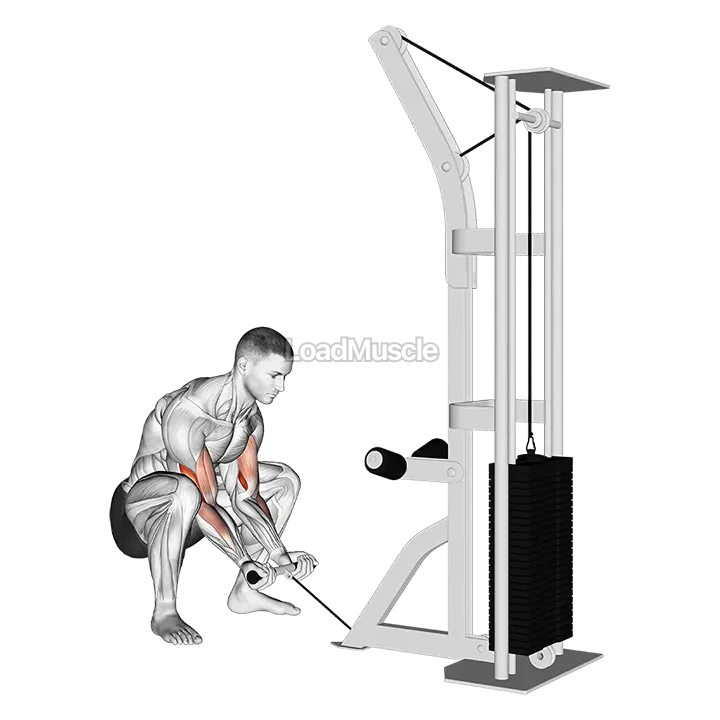 Cable Squatting Curl demonstration