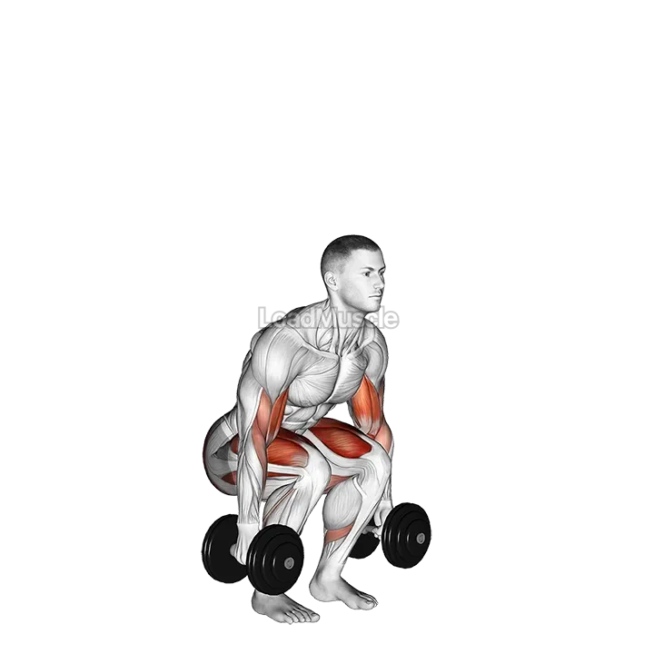 Dumbbell Biceps Curl Squat demonstration