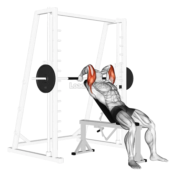 Smith Machine Incline Tricep Extension demonstration