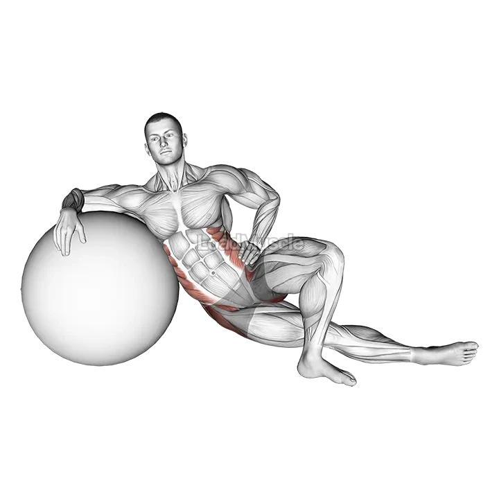 Exercise Ball Lying Abductor Stretch demonstration