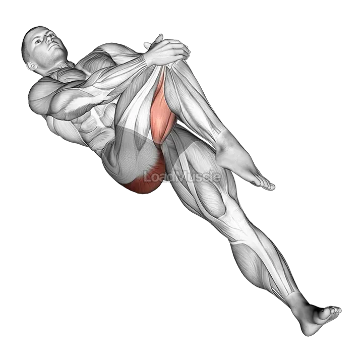 Lying Cross Over Knee Pull Up Stretch demonstration