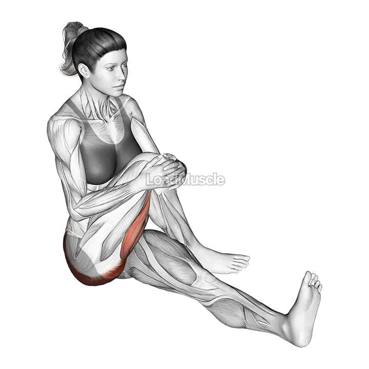 Seated Bent Knee To Chest Buttock Stretch demonstration