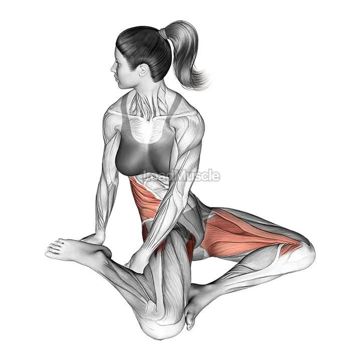 Sitting Rotational Hip Stretch demonstration