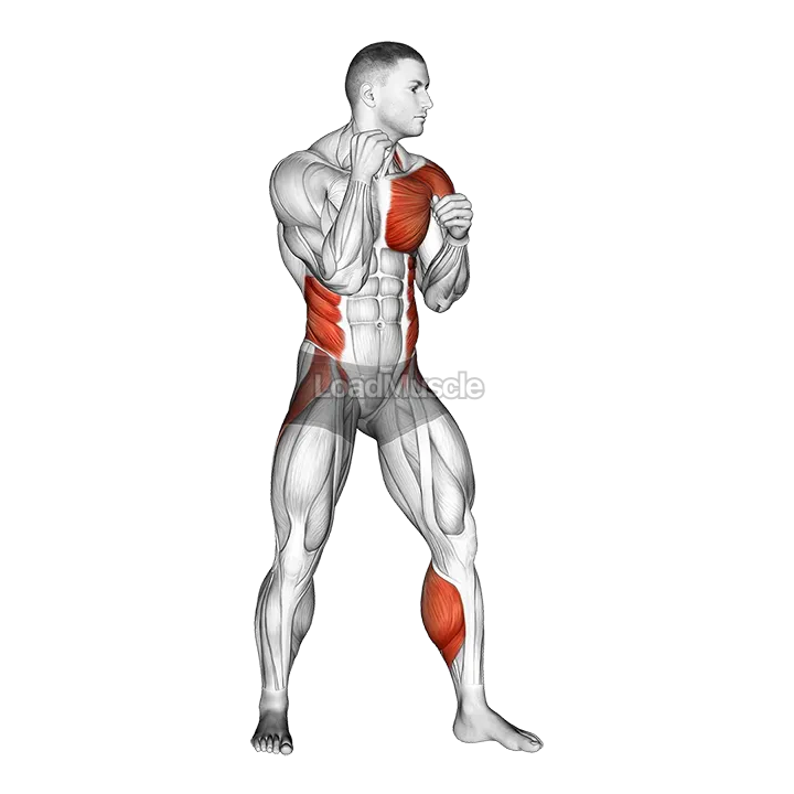 Left Hook. Boxing demonstration