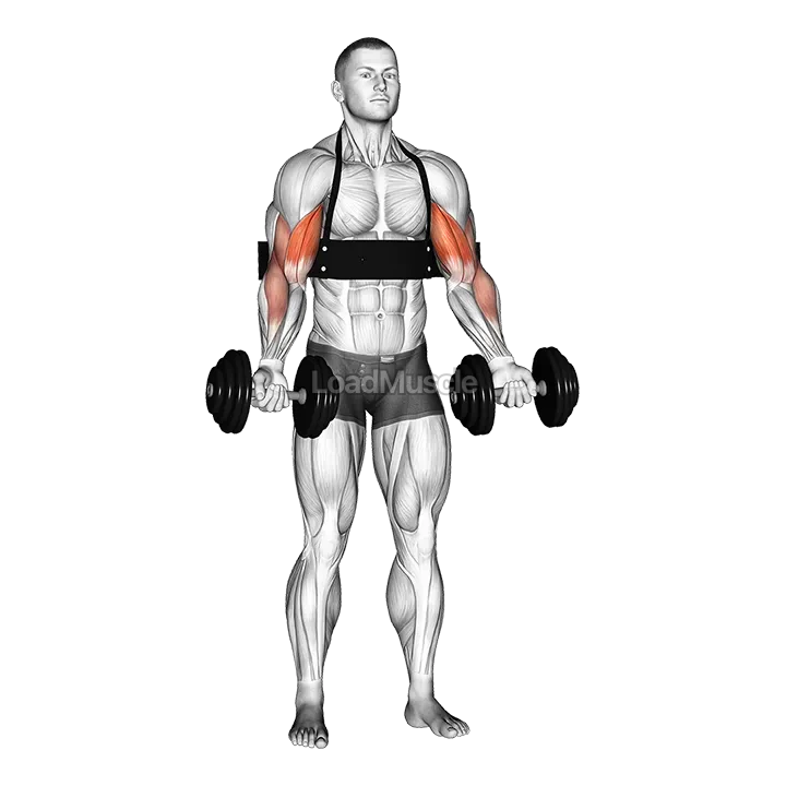 Dumbbell Biceps Curl (with arm blaster) demonstration