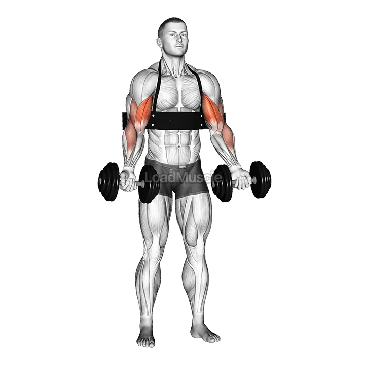 Dumbbell Alternate Biceps Curl (with arm blaster) demonstration