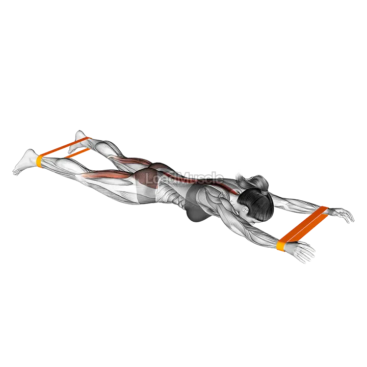 Resistance Band Floor Hyperextension demonstration