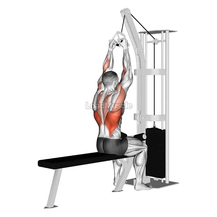 Cable Lateral Pulldown with V-bar demonstration