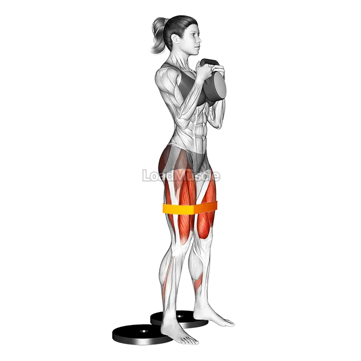 Kettlebell Resistance Band Full Squat from Deficit demonstration