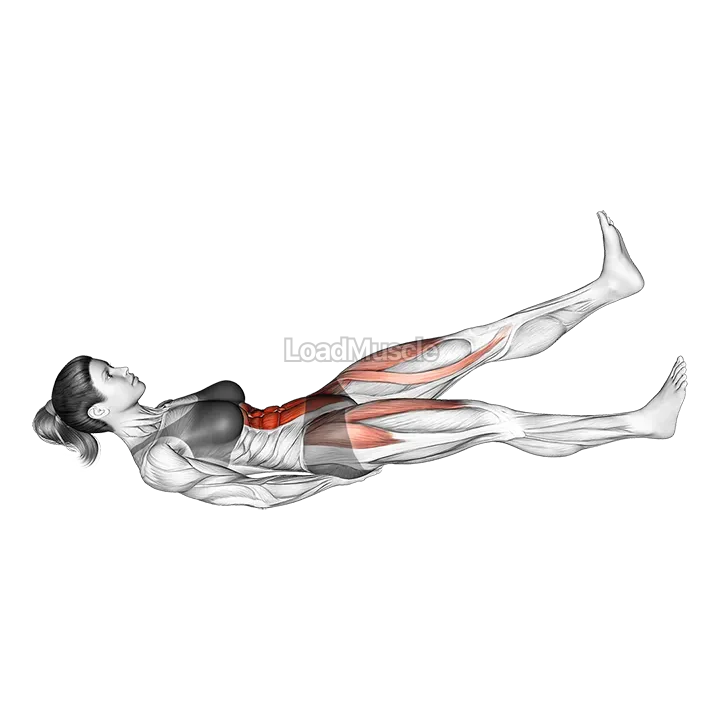 Flutter Kicks (hands under hips head up) demonstration