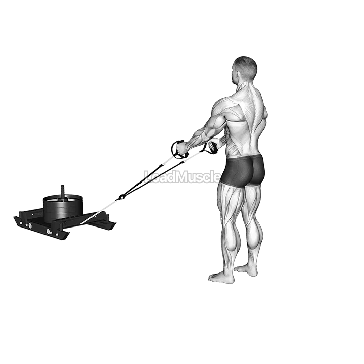 Power Sled Rear Lunge Row demonstration