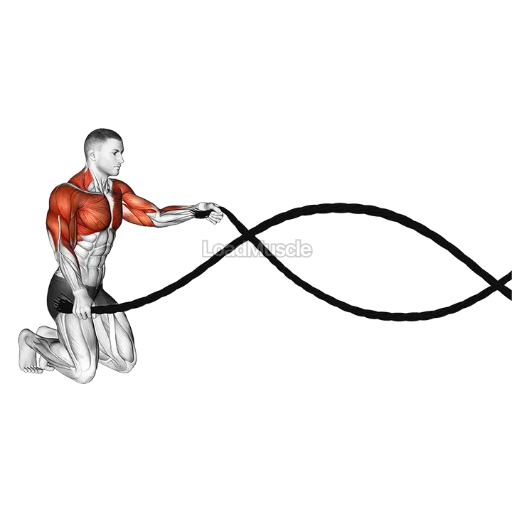 Kneeling Battling Ropes demonstration