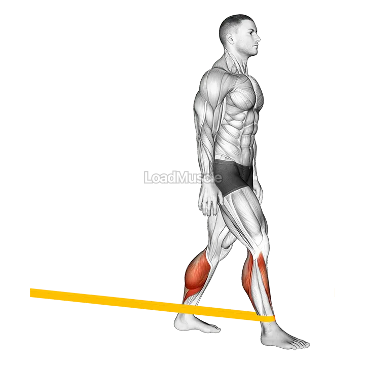 Resistance Band Standing Back Achilles Stretch demonstration