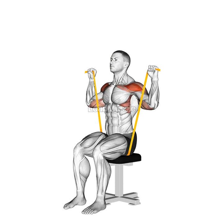 Resistance Band Seated Shoulder Press demonstration