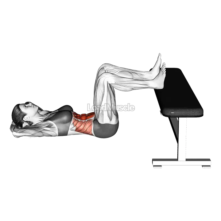 Floor Crunch Feet on Bench demonstration