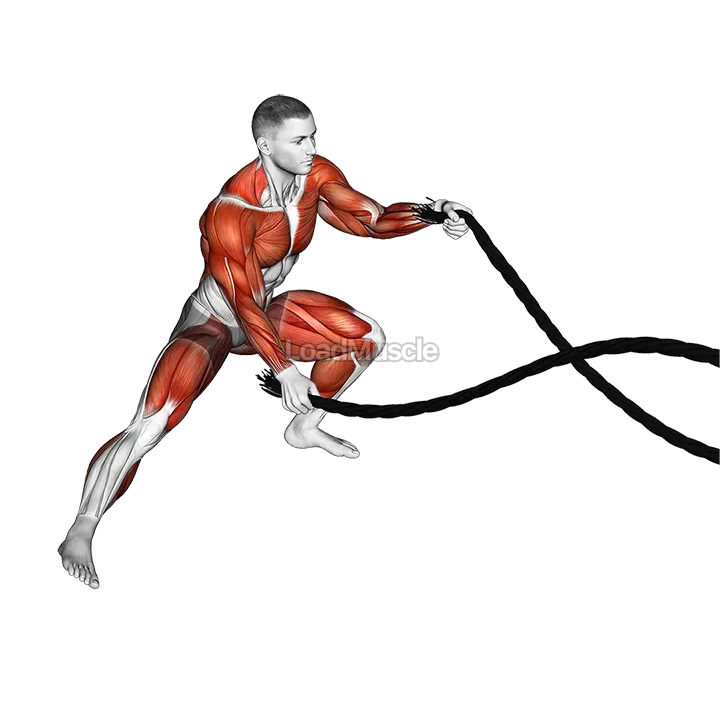 Battling Ropes Alternate Arms Side Lunge demonstration