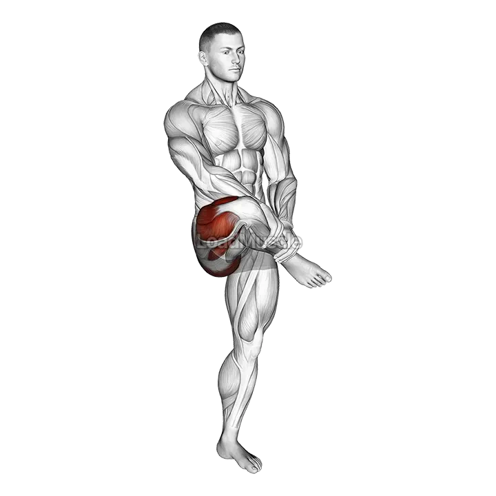 Standing Balance Outer Hip Stretch demonstration