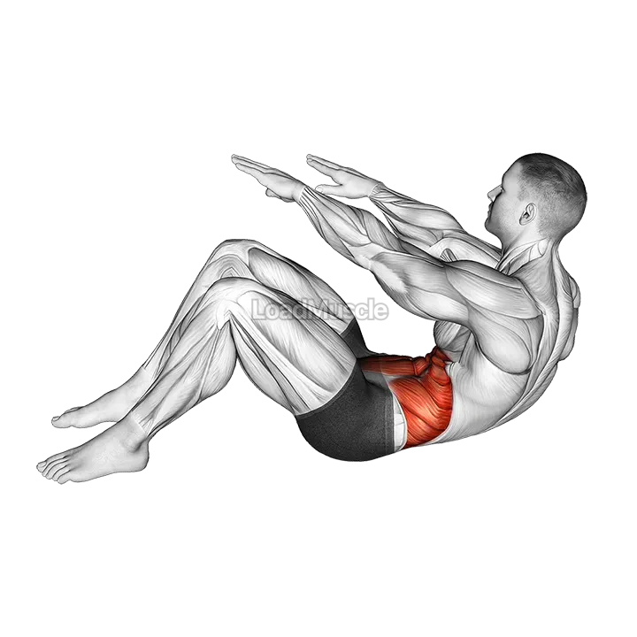 Twisting Crunch (Straight Arms) demonstration