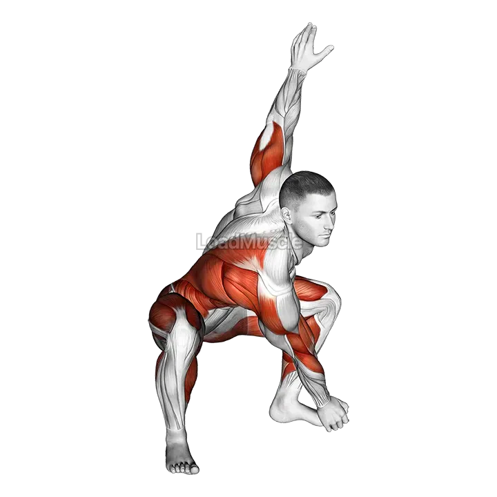 Sitting Sumo Right Twist Stretch demonstration