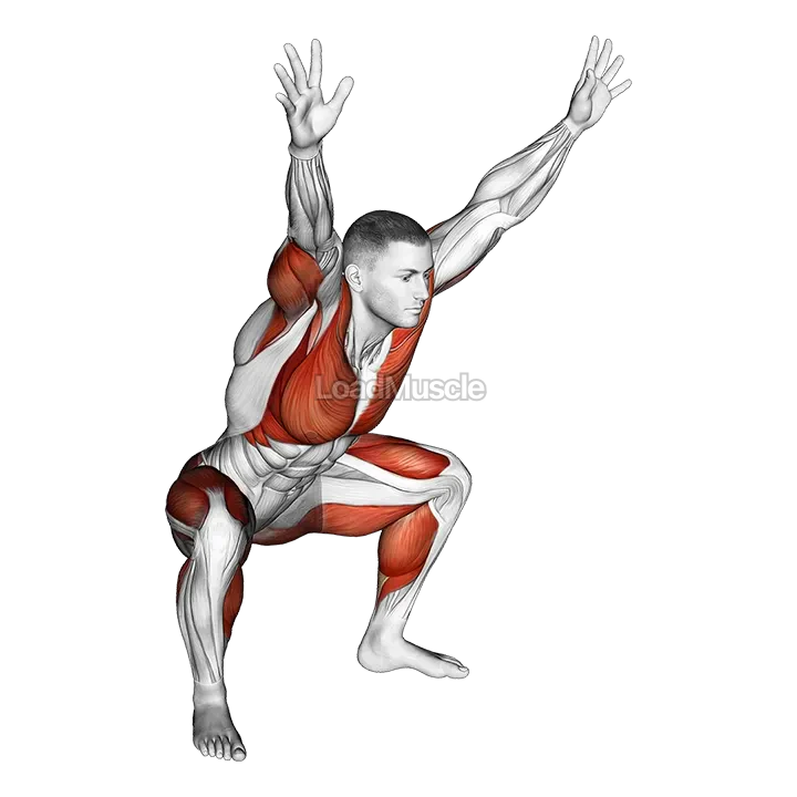 Sitting Sumo with Arms-Up Mobility Stretch demonstration