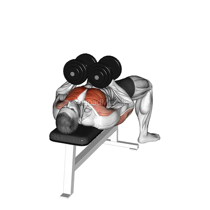 Dumbbell Squeeze Bench Press demonstration
