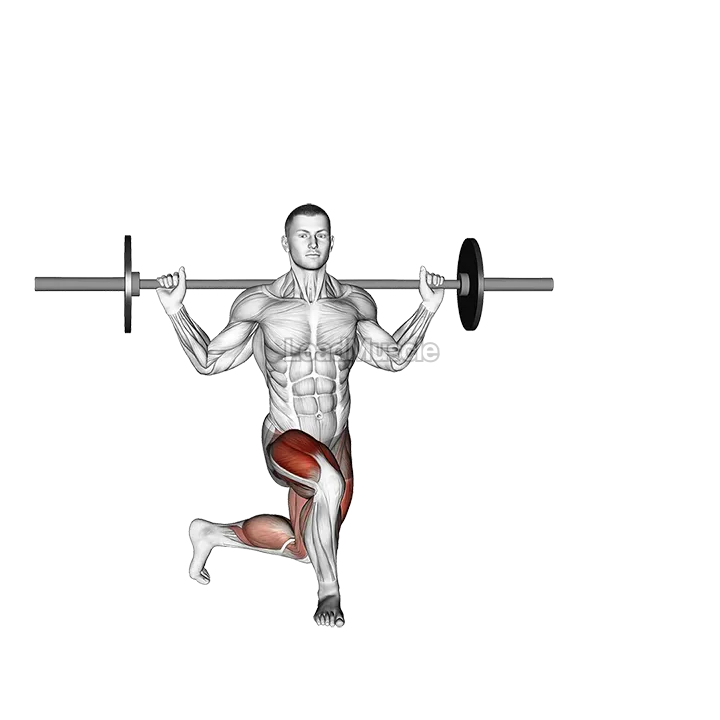 Barbell Curtsey Lunge demonstration