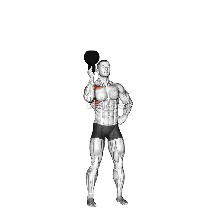 Kettlebell Standing Bottoms Up One Arm Shoulder Press demonstration