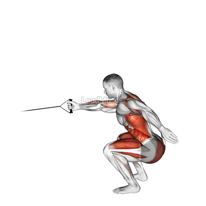 Band Squat with Single Arm Row demonstration