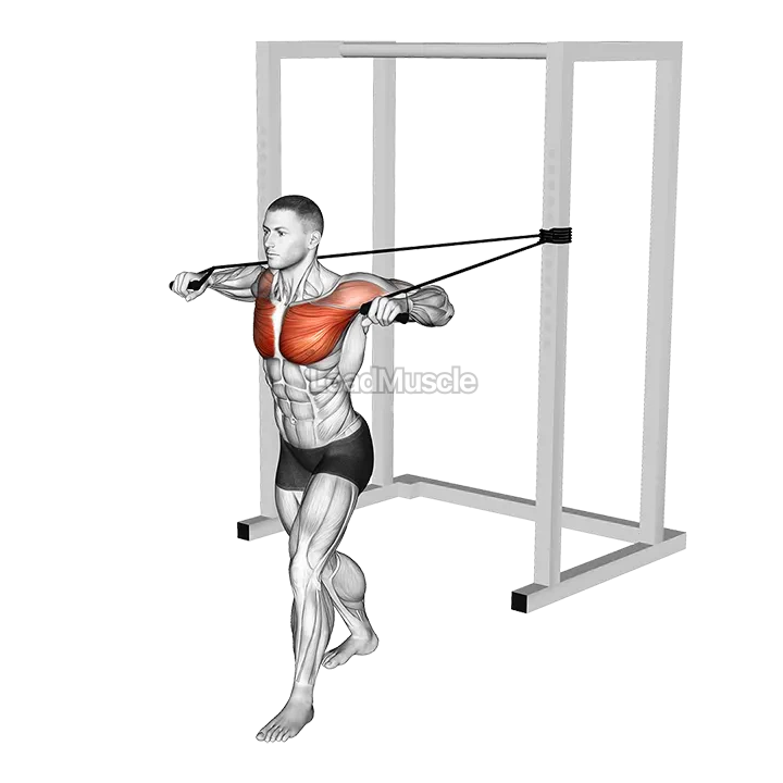 Band Standing Chest Press demonstration