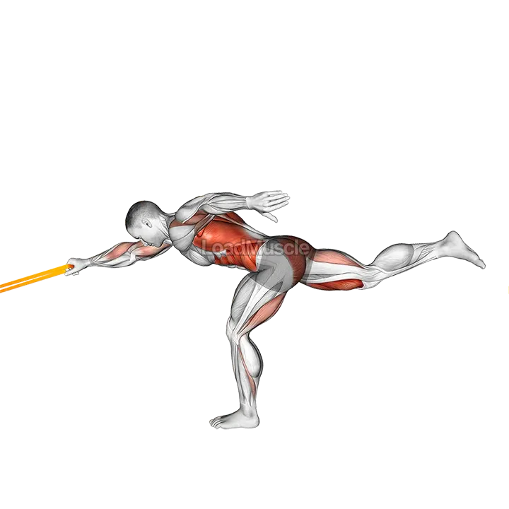 Resistance Band Single Stiff Leg Deadlift with Single Arm Row demonstration