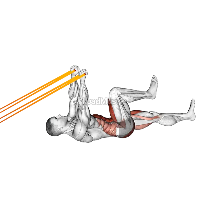 Resistance Band Upper Body Lying Air Bike demonstration