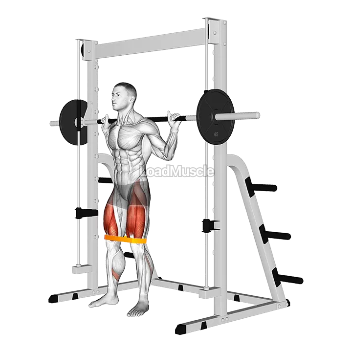 Resistance Band Smith Squat demonstration