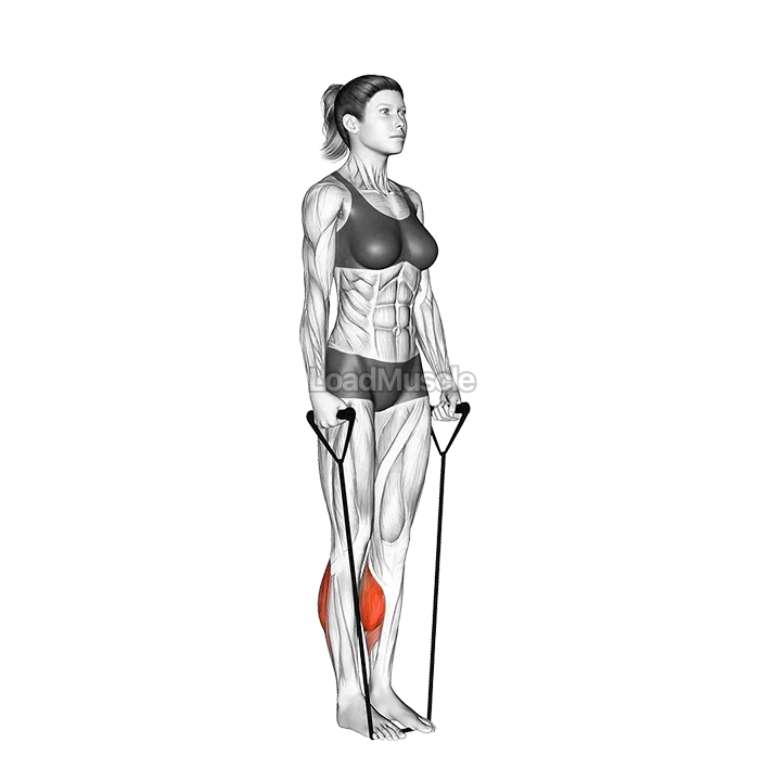 Band Two Legs Calf Raise  (Band under both legs) demonstration