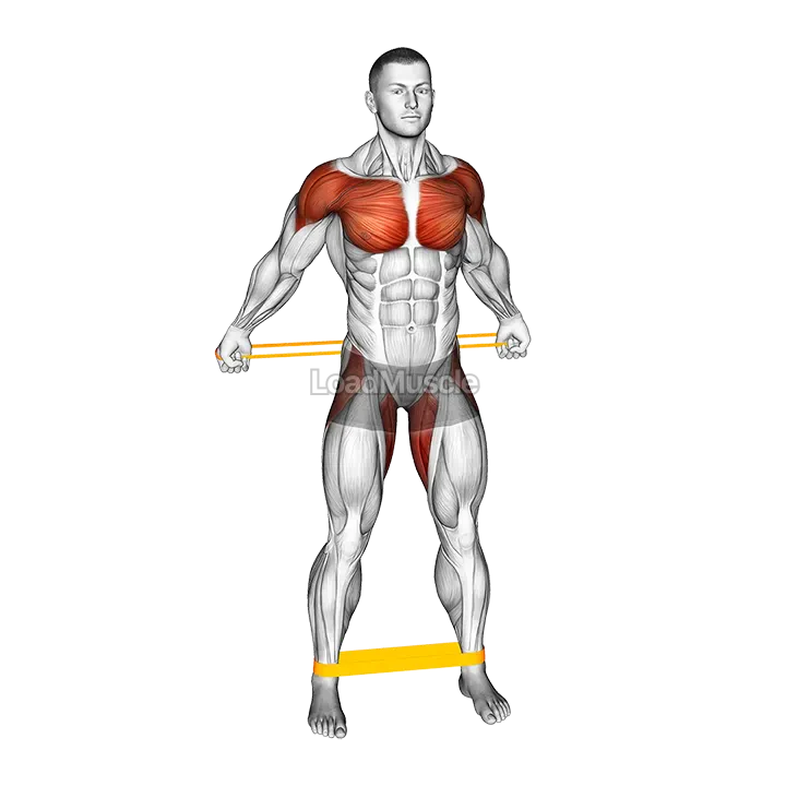 Resistance Band Standing Back Warming-up demonstration
