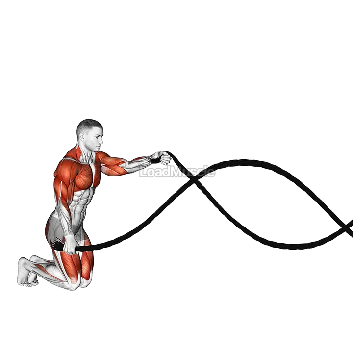 Battling Ropes Alternating Waves with Kneeling Get-Up demonstration