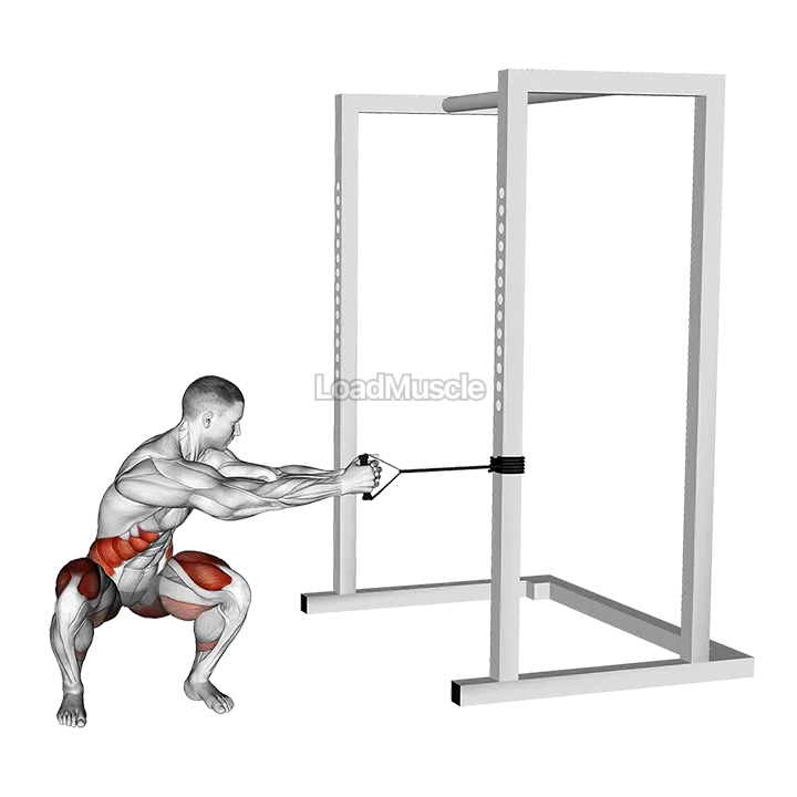 Band Squat Twist demonstration
