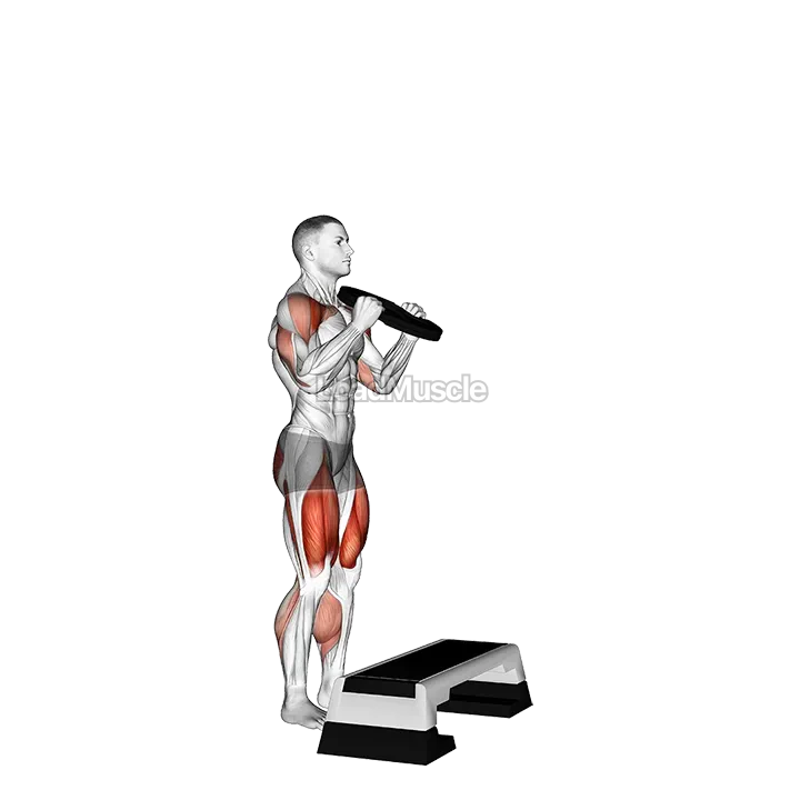 Weighted Overhead Press Step-Up demonstration