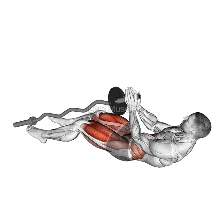 EZ Bar Legs Side Pull In Sit-up demonstration