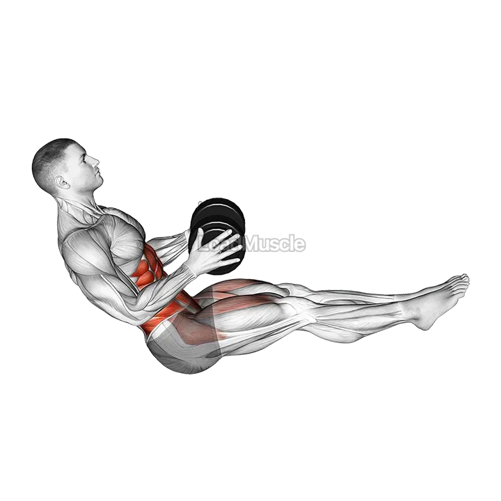 Dumbbell Straight Leg Russian Twist demonstration