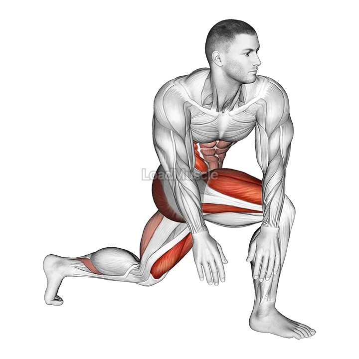 Crossover Kneeling Hip Flexor Stretch demonstration